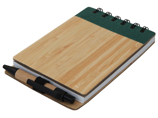 Wood Pocket Notepad & Sticky-Memo & Pen